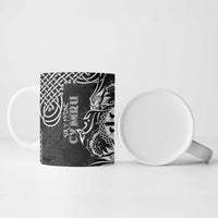 Personalized Flintshire Sir y Fflint Ceramic Mug Black Four Choughs Celtic-inspired - Wonder Print Shop