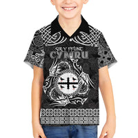 Personalized Flintshire Sir y Fflint Family Matching Summer Maxi Dress and Hawaiian Shirt Black Four Choughs Celtic-inspired - Wonder Print Shop