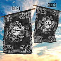 Personalized Flintshire Sir y Fflint Garden Flag Black Four Choughs Celtic-inspired - Wonder Print Shop