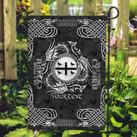 Personalized Flintshire Sir y Fflint Garden Flag Black Four Choughs Celtic-inspired - Wonder Print Shop