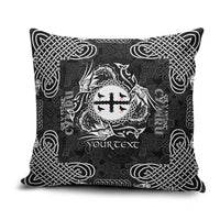 Personalized Flintshire Sir y Fflint Pillow Cover Black Four Choughs Celtic-inspired - Wonder Print Shop