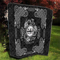 Personalized Flintshire Sir y Fflint Quilt Black Four Choughs Celtic-inspired - Wonder Print Shop