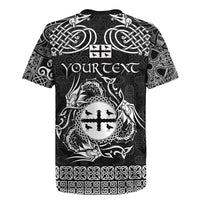 Personalized Flintshire Sir y Fflint Rugby Jersey Black Four Choughs Celtic-inspired - Wonder Print Shop