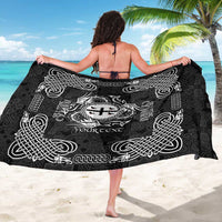 Personalized Flintshire Sir y Fflint Sarong Black Four Choughs Celtic-inspired - Wonder Print Shop