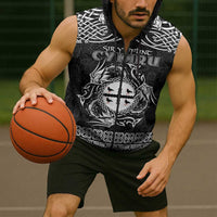 Personalized Flintshire Sir y Fflint Sleeveless Zip Hoodie Black Four Choughs Celtic-inspired - Wonder Print Shop