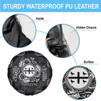 Personalized Flintshire Sir y Fflint Spare Tire Cover Black Four Choughs Celtic-inspired - Wonder Print Shop