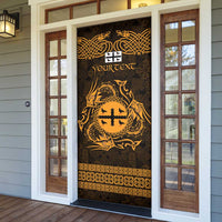 Personalized Flintshire Sir y Fflint Door Cover Gold Four Choughs Celtic-inspired - Wonder Print Shop