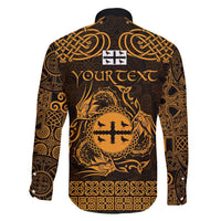 Personalized Flintshire Sir y Fflint Family Matching Puletasi and Hawaiian Shirt Gold Four Choughs Celtic-inspired - Wonder Print Shop