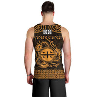 Personalized Flintshire Sir y Fflint Men Tank Top Gold Four Choughs Celtic-inspired - Wonder Print Shop