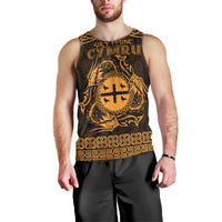 Personalized Flintshire Sir y Fflint Men Tank Top Gold Four Choughs Celtic-inspired - Wonder Print Shop