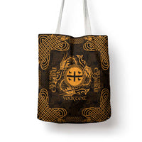 Personalized Flintshire Sir y Fflint Tote Bag Gold Four Choughs Celtic-inspired - Wonder Print Shop