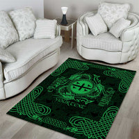 Personalized Flintshire Sir y Fflint Area Rug Green Four Choughs Celtic-inspired - Wonder Print Shop