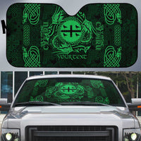 Personalized Flintshire Sir y Fflint Auto Sun Shade Green Four Choughs Celtic-inspired - Wonder Print Shop