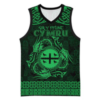Personalized Flintshire Sir y Fflint Basketball Jersey Green Four Choughs Celtic-inspired - Wonder Print Shop
