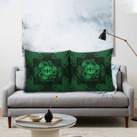 Personalized Flintshire Sir y Fflint Pillow Cover Green Four Choughs Celtic-inspired - Wonder Print Shop