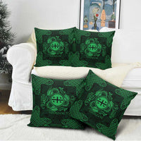 Personalized Flintshire Sir y Fflint Pillow Cover Green Four Choughs Celtic-inspired - Wonder Print Shop