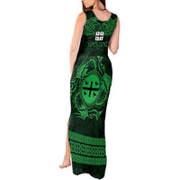 Personalized Flintshire Sir y Fflint Tank Maxi Dress Green Four Choughs Celtic-inspired - Wonder Print Shop