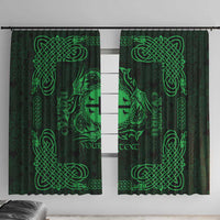 Personalized Flintshire Sir y Fflint Window Curtain Green Four Choughs Celtic-inspired - Wonder Print Shop