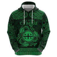 Personalized Flintshire Sir y Fflint Zip Hoodie Green Four Choughs Celtic-inspired - Wonder Print Shop
