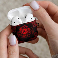 Personalized Flintshire Sir y Fflint AirPods Case Red Four Choughs Celtic-inspired - Wonder Print Shop