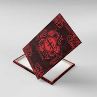 Personalized Flintshire Sir y Fflint Canvas Wall Art Red Four Choughs Celtic-inspired - Wonder Print Shop