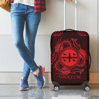 Personalized Flintshire Sir y Fflint Luggage Cover Red Four Choughs Celtic-inspired - Wonder Print Shop