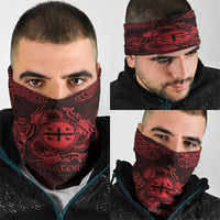 Personalized Flintshire Sir y Fflint Neck Gaiter Red Four Choughs Celtic-inspired - Wonder Print Shop
