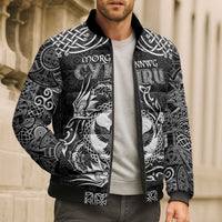Personalized Glamorgan Morgannwg Bomber Puffer Jacket Black Raven Celtic-inspired - Wonder Print Shop