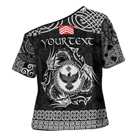 Personalized Glamorgan Morgannwg Cross Shoulder Shirt Black Raven Celtic-inspired - Wonder Print Shop