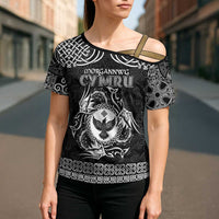 Personalized Glamorgan Morgannwg Cross Shoulder Shirt Black Raven Celtic-inspired - Wonder Print Shop