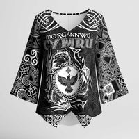 Personalized Glamorgan Morgannwg Kimono Sleeve Blouse Black Raven Celtic-inspired - Wonder Print Shop