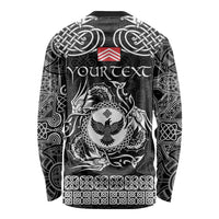 Personalized Glamorgan Morgannwg Long Sleeve Shirt Black Raven Celtic-inspired - Wonder Print Shop