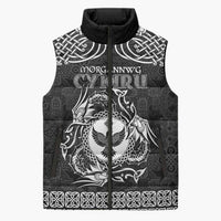 Personalized Glamorgan Morgannwg Sleeveless Puffer Jacket Black Raven Celtic-inspired - Wonder Print Shop