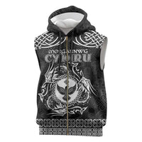 Personalized Glamorgan Morgannwg Sleeveless Zip Hoodie Black Raven Celtic-inspired - Wonder Print Shop