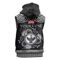 Personalized Glamorgan Morgannwg Sleeveless Zip Hoodie Black Raven Celtic-inspired - Wonder Print Shop