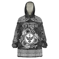 Personalized Glamorgan Morgannwg Wearable Blanket Hoodie Black Raven Celtic-inspired - Wonder Print Shop