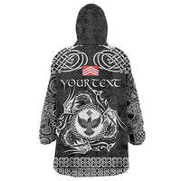 Personalized Glamorgan Morgannwg Wearable Blanket Hoodie Black Raven Celtic-inspired - Wonder Print Shop