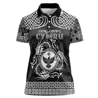 Personalized Glamorgan Morgannwg Women Polo Shirt Black Raven Celtic-inspired - Wonder Print Shop