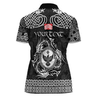 Personalized Glamorgan Morgannwg Women Polo Shirt Black Raven Celtic-inspired - Wonder Print Shop