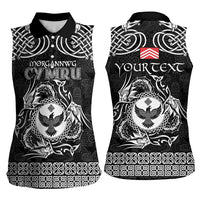Personalized Glamorgan Morgannwg Women Sleeveless Polo Shirt Black Raven Celtic-inspired - Wonder Print Shop