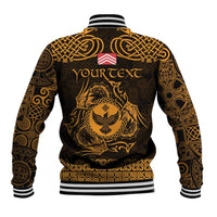 Personalized Glamorgan Morgannwg Baseball Jacket Gold Raven Celtic-inspired - Wonder Print Shop
