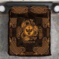 Personalized Glamorgan Morgannwg Bedding Set Gold Raven Celtic-inspired - Wonder Print Shop