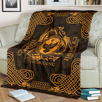 Personalized Glamorgan Morgannwg Blanket Gold Raven Celtic-inspired - Wonder Print Shop