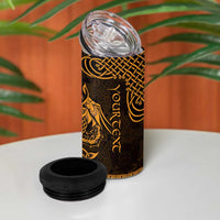 Personalized Glamorgan Morgannwg 4 in 1 Can Cooler Tumbler Gold Raven Celtic-inspired - Wonder Print Shop