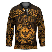 Personalized Glamorgan Morgannwg Hockey Jersey Gold Raven Celtic-inspired - Wonder Print Shop