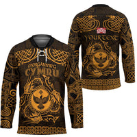 Personalized Glamorgan Morgannwg Hockey Jersey Gold Raven Celtic-inspired - Wonder Print Shop