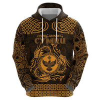 Personalized Glamorgan Morgannwg Hoodie Gold Raven Celtic-inspired - Wonder Print Shop