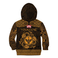 Personalized Glamorgan Morgannwg Kid Hoodie Gold Raven Celtic-inspired - Wonder Print Shop