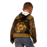 Personalized Glamorgan Morgannwg Kid Hoodie Gold Raven Celtic-inspired - Wonder Print Shop