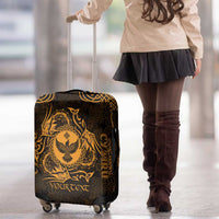 Personalized Glamorgan Morgannwg Luggage Cover Gold Raven Celtic-inspired - Wonder Print Shop